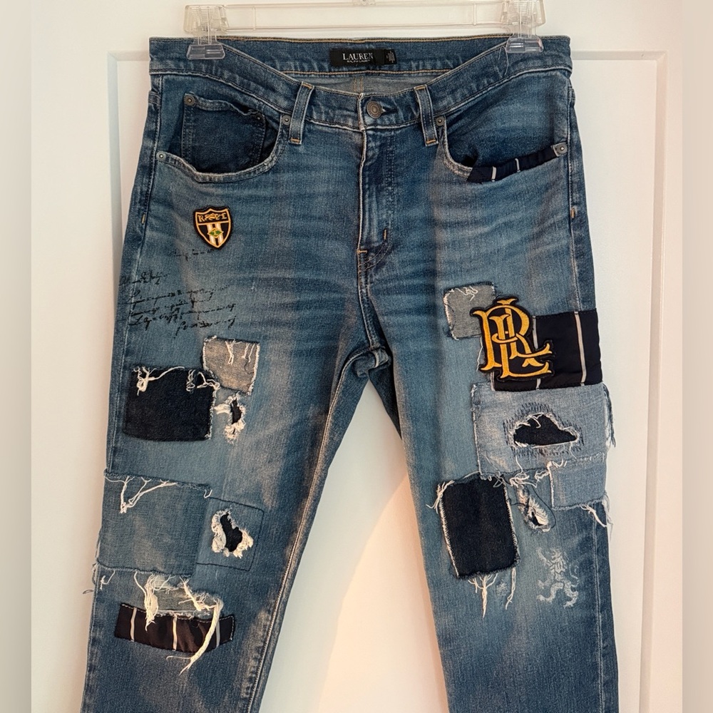 RARE Ralph Lauren Patchwork Boyfriend Jeans Sz 8